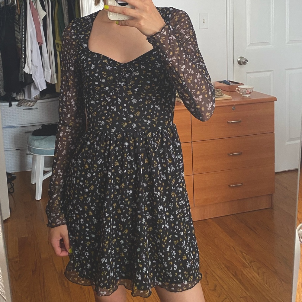 H&M  patterned mesh dress